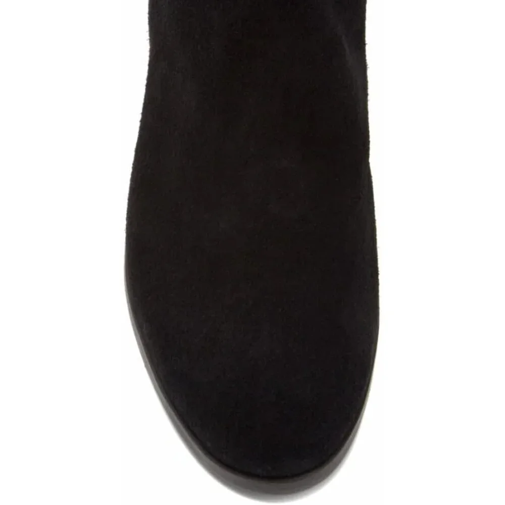 Women's Black Above the Knee Pointed Toe Low Heel Calypso Winter Long Boot